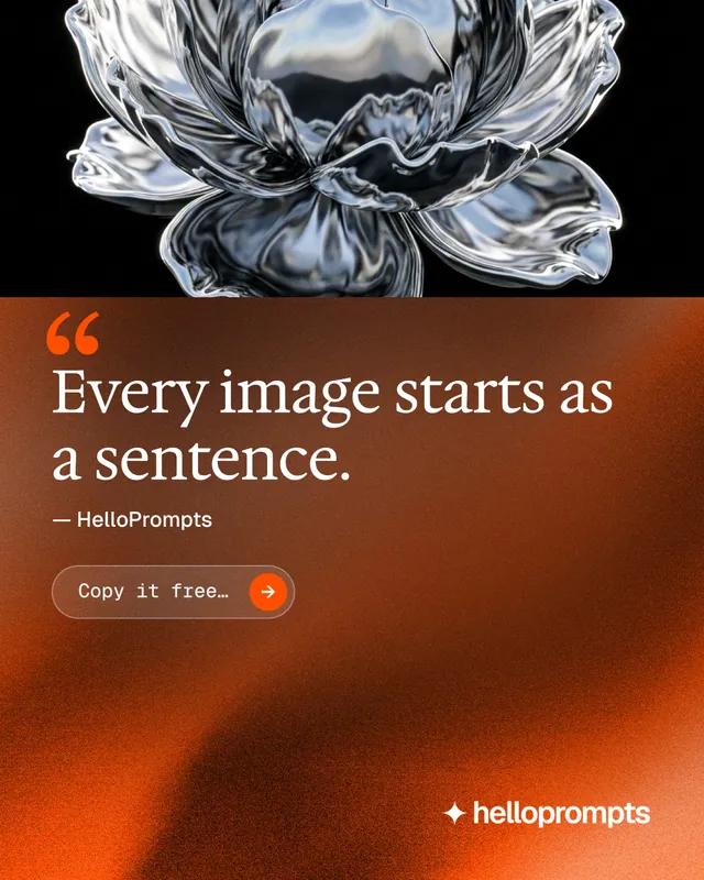 Instagram portrait post for HelloPrompts: "Prompts that show their work." Agentic glass style, quote layout, dark palette in orange, grey, black.