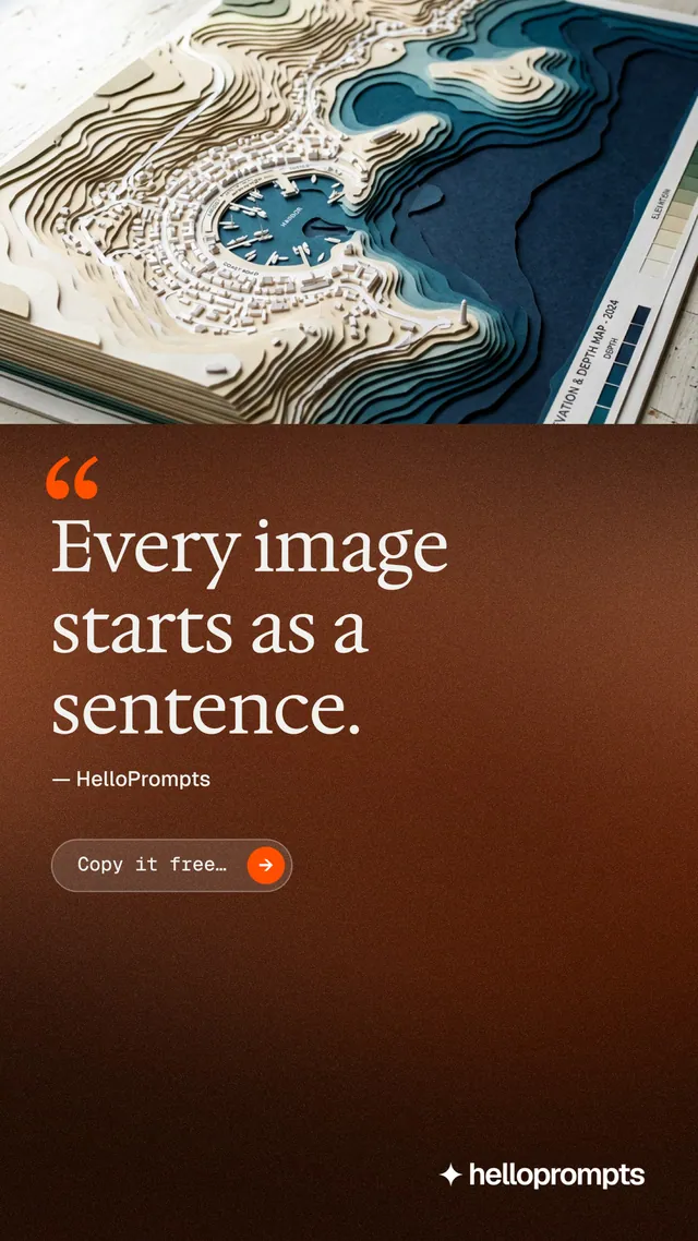 Instagram story for HelloPrompts: "Copy it free." Agentic glass style, quote layout, dark palette in orange, black, white.