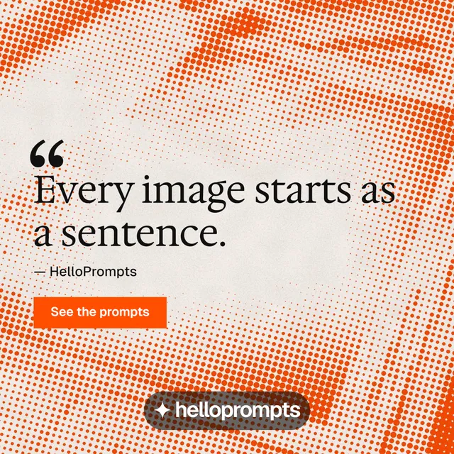 Instagram post for HelloPrompts: "Copy it free." Swiss style, quote layout, light palette in orange.