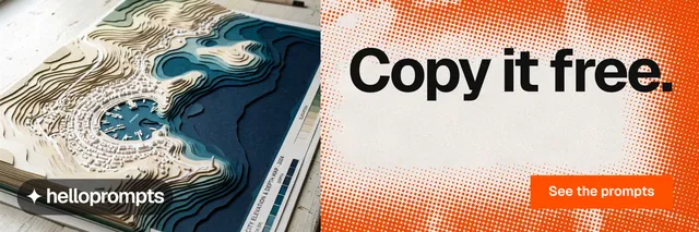X header for HelloPrompts: "Copy it free." Swiss style, right layout, light palette in orange.