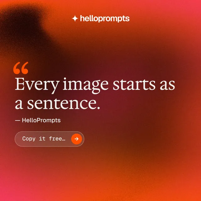 Instagram post for HelloPrompts: "See the prompt. Steal the taste." Agentic glass style, quote layout, dark palette in red.