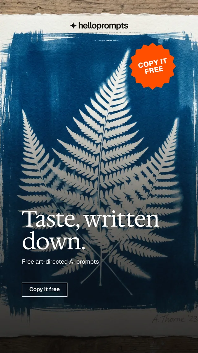Instagram story for HelloPrompts: "Taste, written down." Editorial style, sticker layout, dark palette in grey, black, blue.