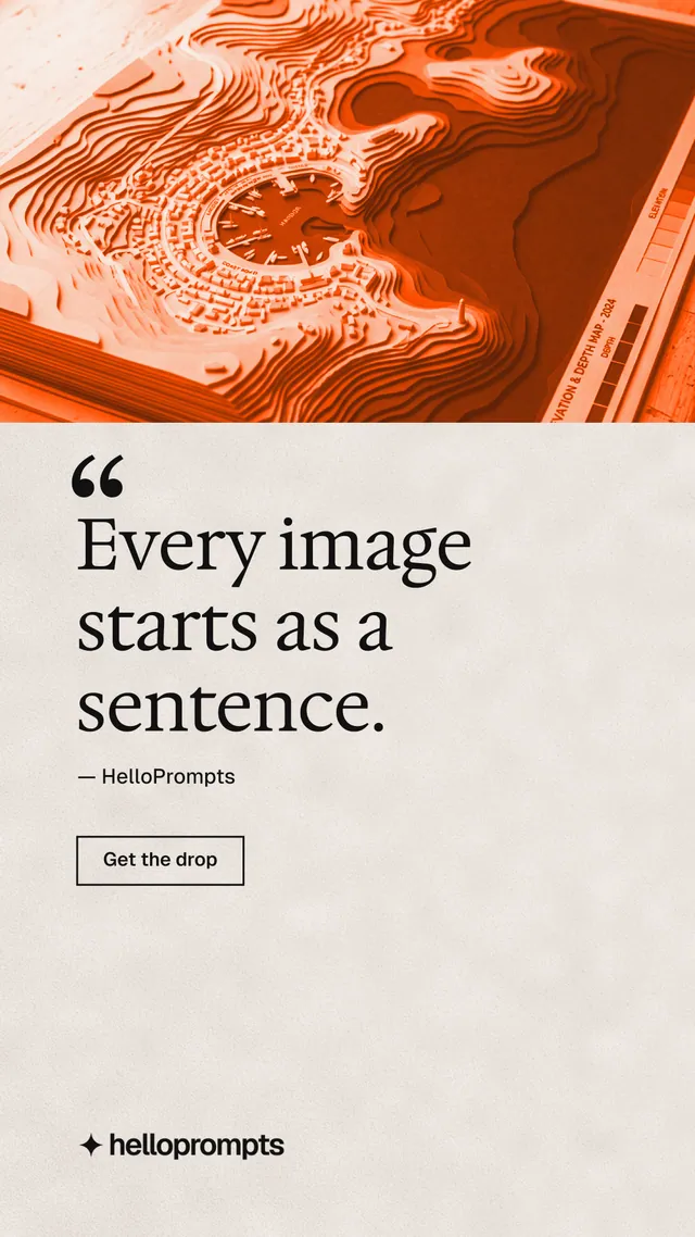 Instagram story for HelloPrompts: "Taste, written down." Editorial style, quote layout, light palette in orange.