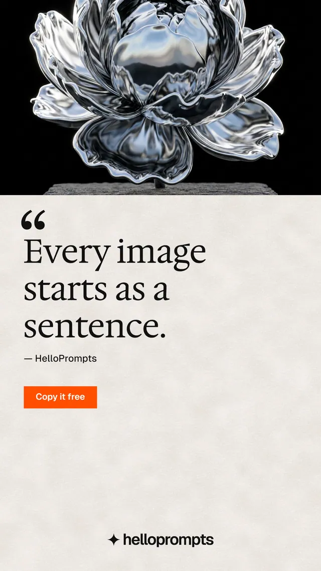 Instagram story for HelloPrompts: "The art of speaking to machines." Swiss style, quote layout, light palette in orange, black, grey.