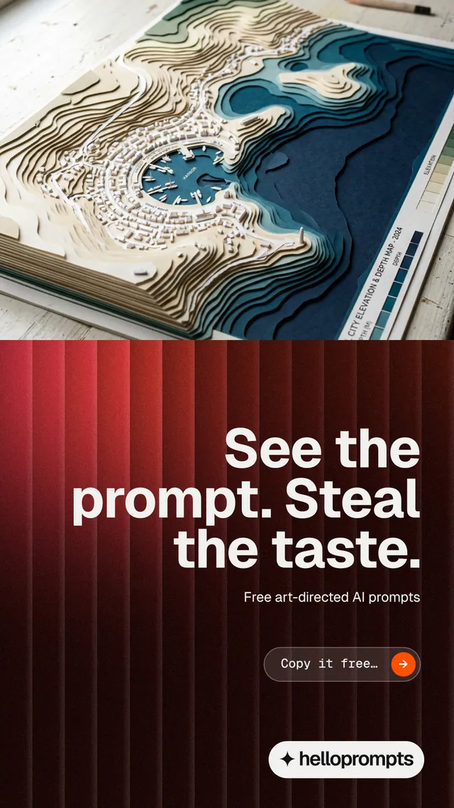 Instagram story for HelloPrompts: "See the prompt. Steal the taste." Agentic glass style, right layout, dark palette in black, grey, red.