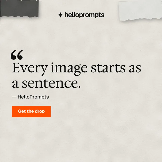 Instagram post for HelloPrompts: "The art of speaking to machines." Swiss style, quote layout, light palette in white, grey.