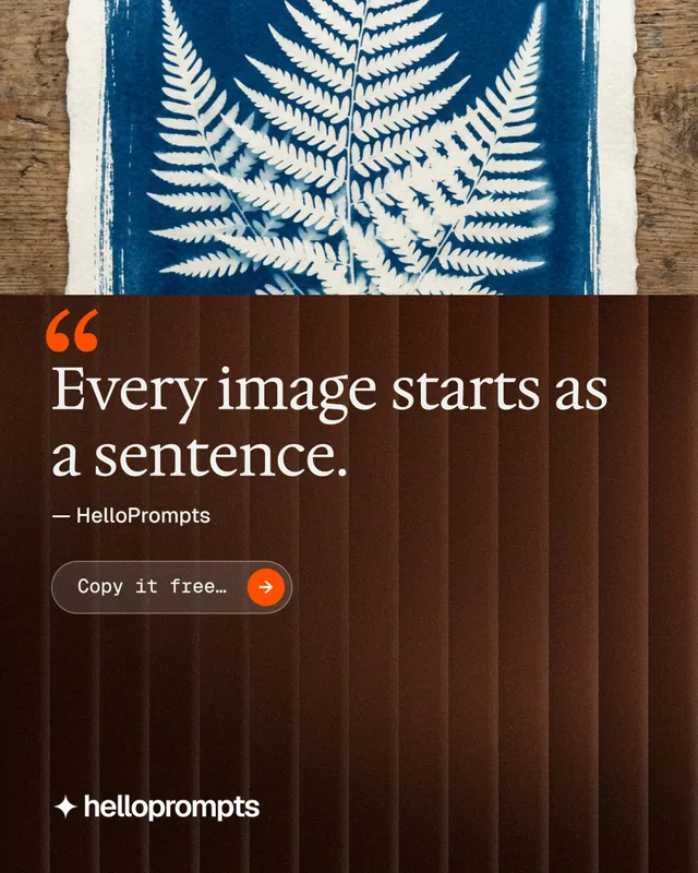 Instagram portrait post for HelloPrompts: "Taste, written down." Agentic glass style, quote layout, dark palette in grey, orange, black.