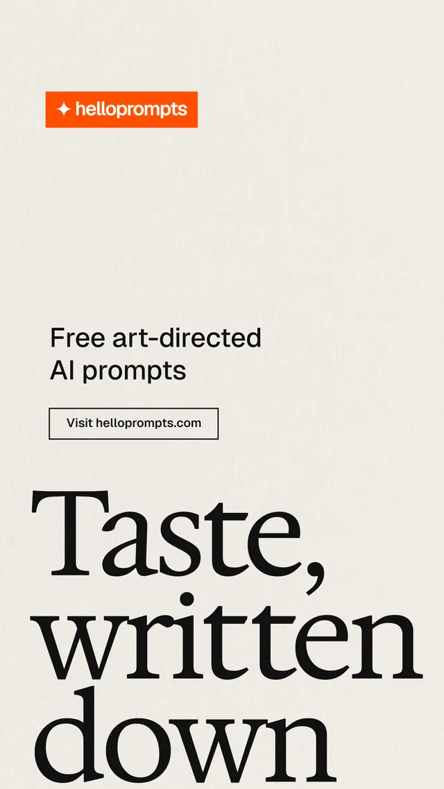 Instagram story for HelloPrompts: "The art of speaking to machines." Editorial style, oversized layout, light palette in yellow, grey, white.