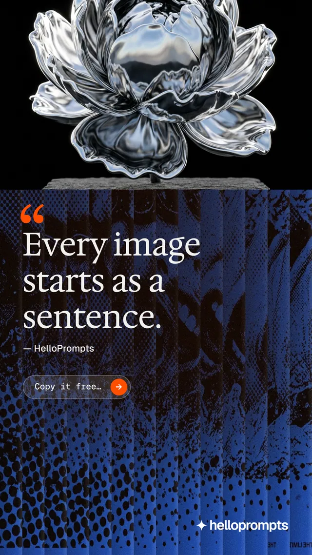 Instagram story for HelloPrompts: "Prompts that show their work." Agentic glass style, quote layout, dark palette in blue, black, grey.