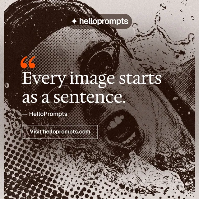 Instagram post for HelloPrompts: "Taste, written down." Editorial style, quote layout, dark palette in grey, orange.