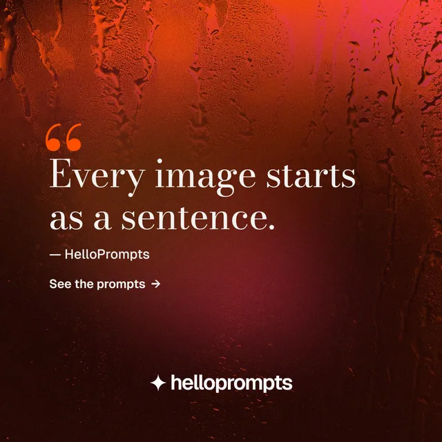 Instagram post for HelloPrompts: "See the prompt. Steal the taste." Minimal luxury style, quote layout, dark palette in black, red.