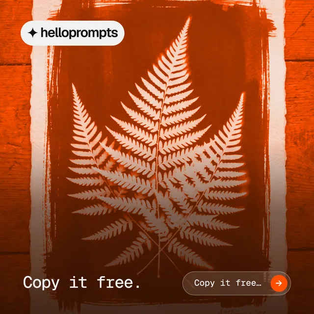 Instagram post for HelloPrompts: "Copy it free." Agentic glass style, image led layout, dark palette in orange, brown.