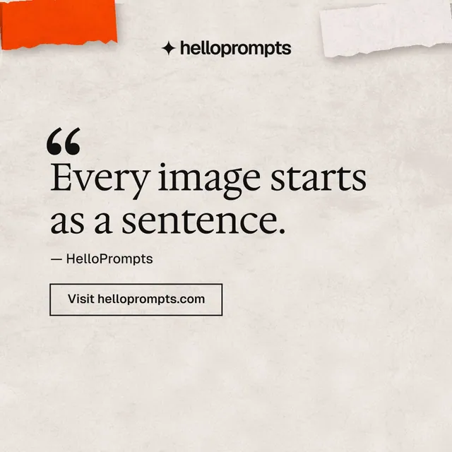 Instagram post for HelloPrompts: "Say it like an art director." Editorial style, quote layout, light palette in orange.
