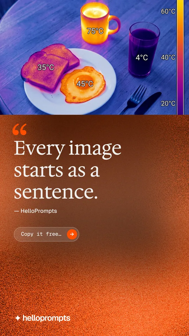 Instagram story for HelloPrompts: "The art of speaking to machines." Agentic glass style, quote layout, dark palette in red, orange.
