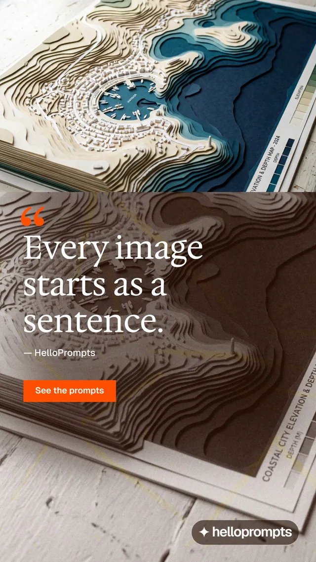 Instagram story for HelloPrompts: "See the prompt. Steal the taste." Swiss style, quote layout, light palette in grey, black, orange.