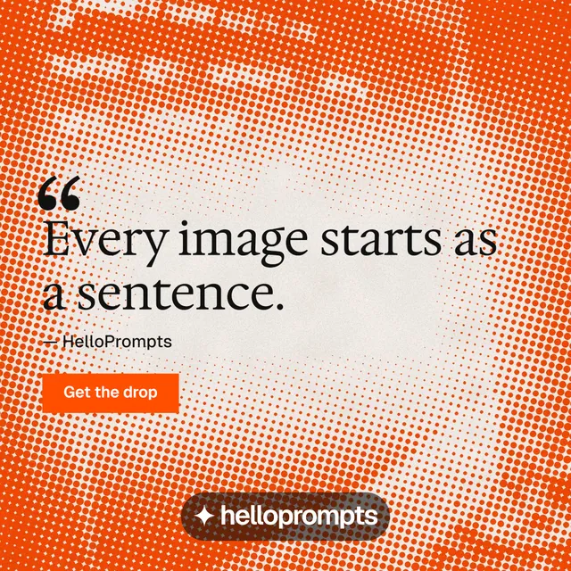 Instagram post for HelloPrompts: "Copy it free." Swiss style, quote layout, light palette in orange.