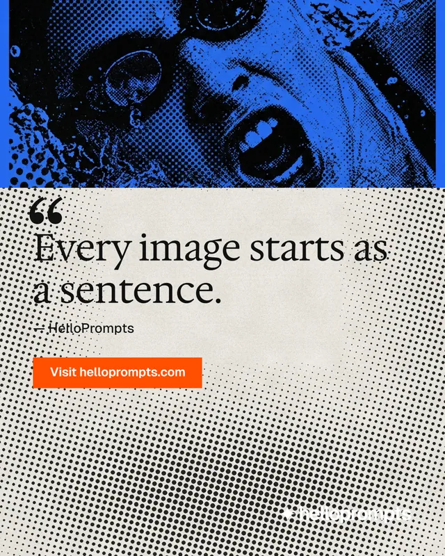 Instagram portrait post for HelloPrompts: "Taste, written down." Swiss style, quote layout, light palette in grey, blue, white.