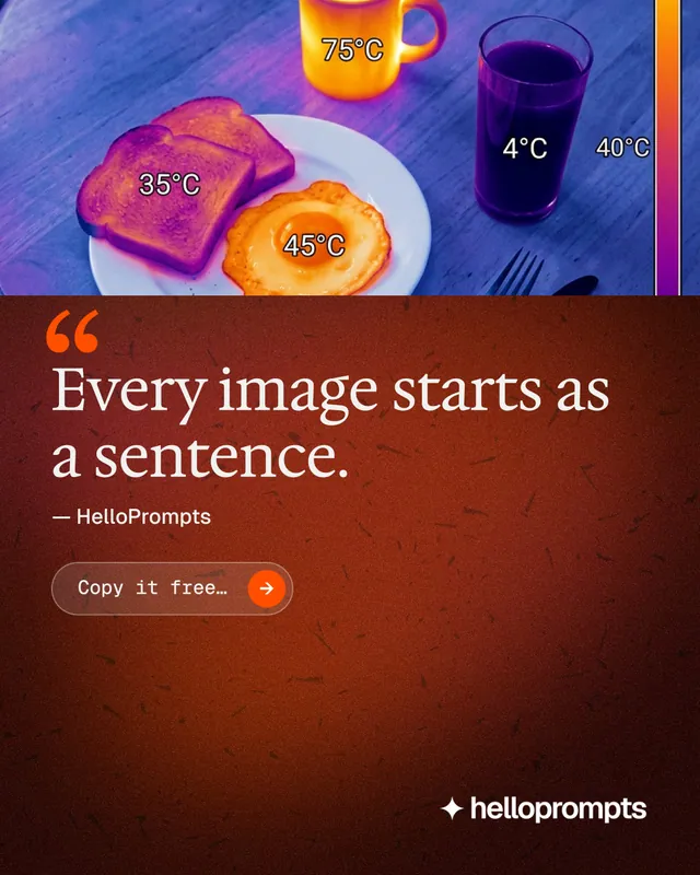 Instagram portrait post for HelloPrompts: "The art of speaking to machines." Agentic glass style, quote layout, dark palette in red, purple.