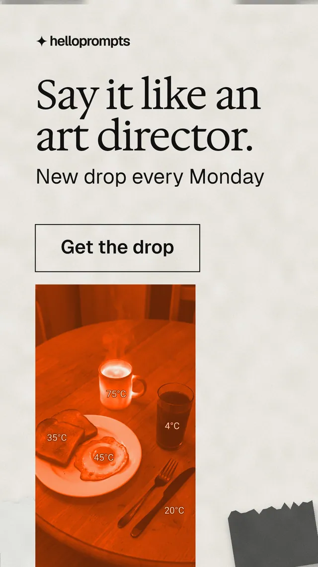Instagram story for HelloPrompts: "Say it like an art director." Editorial style, skeleton layout, light palette in white, orange.