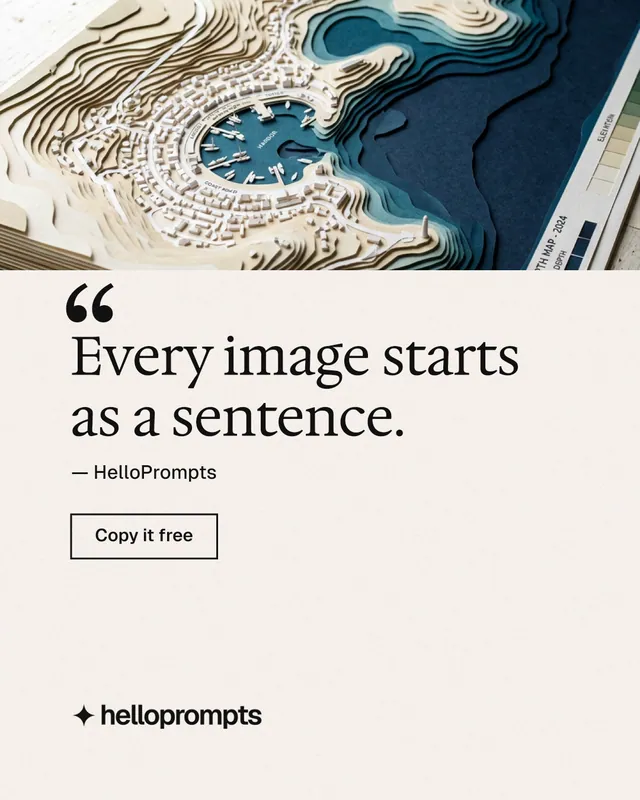 Instagram portrait post for HelloPrompts: "Taste, written down." Editorial style, quote layout, light palette in white, grey.