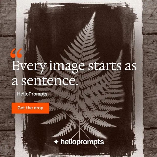 Instagram post for HelloPrompts: "Taste, written down." Swiss style, quote layout, dark palette in orange, black, grey.