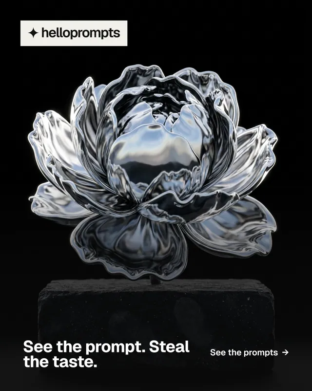 Instagram portrait post for HelloPrompts: "See the prompt. Steal the taste." Swiss style, image led layout, dark palette in black, grey.