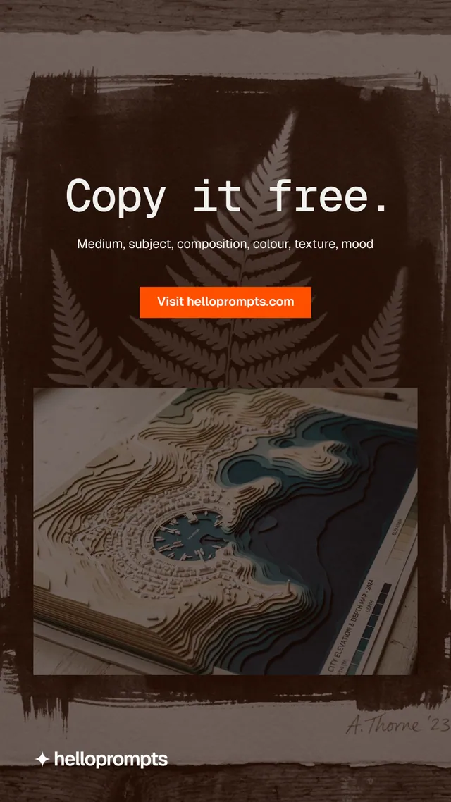 Instagram story for HelloPrompts: "Copy it free." Swiss style, centred layout, dark palette in grey, black, orange.