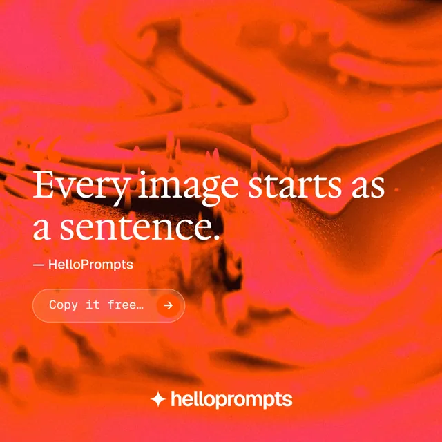 Instagram post for HelloPrompts: "Taste, written down." Agentic glass style, quote layout, dark palette in orange, red.