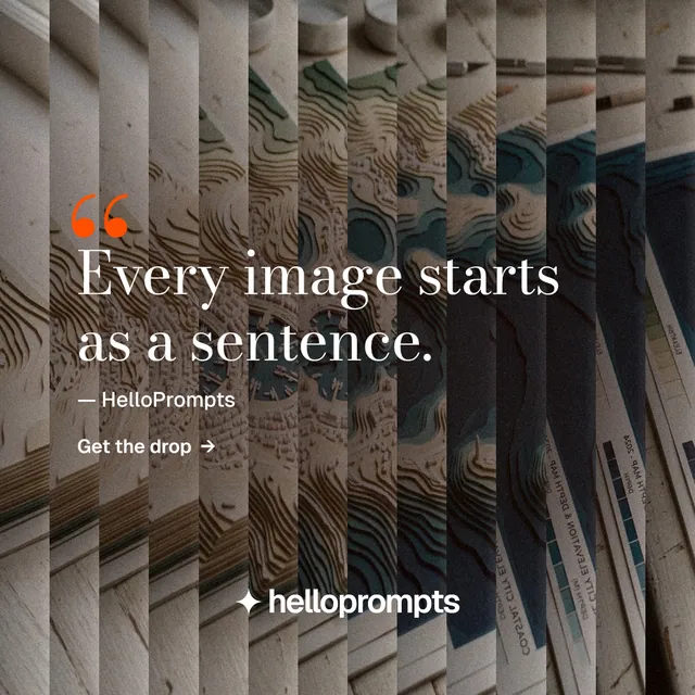 Instagram post for HelloPrompts: "Copy it free." Minimal luxury style, quote layout, dark palette in grey, black.