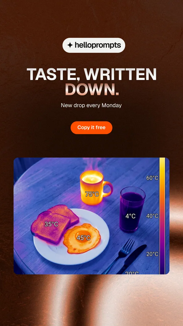 Instagram story for HelloPrompts: "Taste, written down." Y2K style, centred layout, dark palette in purple, black, grey.