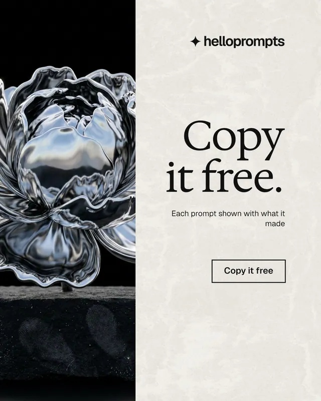 Instagram portrait post for HelloPrompts: "Copy it free." Editorial style, right layout, light palette in black, yellow, grey.