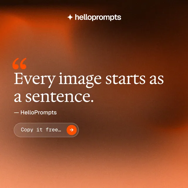 Instagram post for HelloPrompts: "See the prompt. Steal the taste." Agentic glass style, quote layout, dark palette in orange, brown.