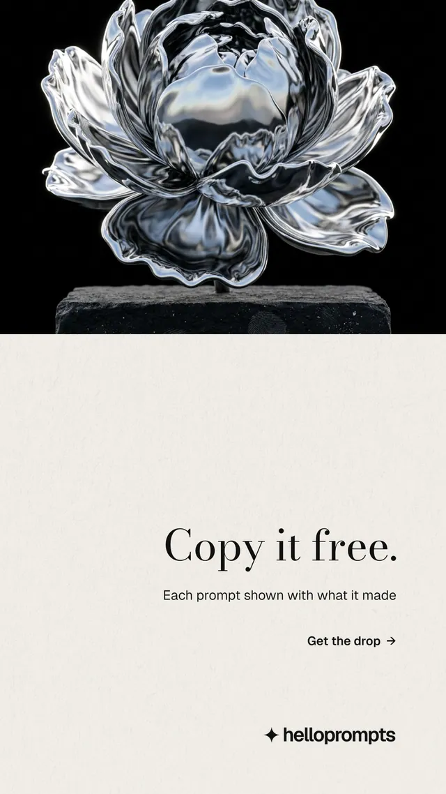 Instagram story for HelloPrompts: "Copy it free." Minimal luxury style, right layout, light palette in yellow, black, grey.