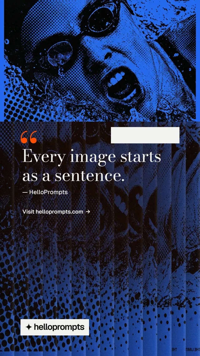 Instagram story for HelloPrompts: "Copy it free." Minimal luxury style, quote layout, dark palette in blue, black.