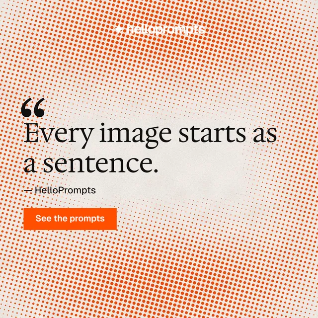 Instagram post for HelloPrompts: "Say it like an art director." Swiss style, quote layout, light palette in orange.