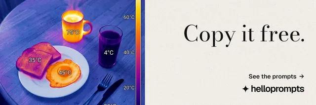 X header for HelloPrompts: "Copy it free." Minimal luxury style, right layout, light palette in yellow, blue, grey.