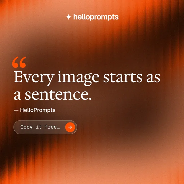 Instagram post for HelloPrompts: "The art of speaking to machines." Agentic glass style, quote layout, dark palette in orange, brown.