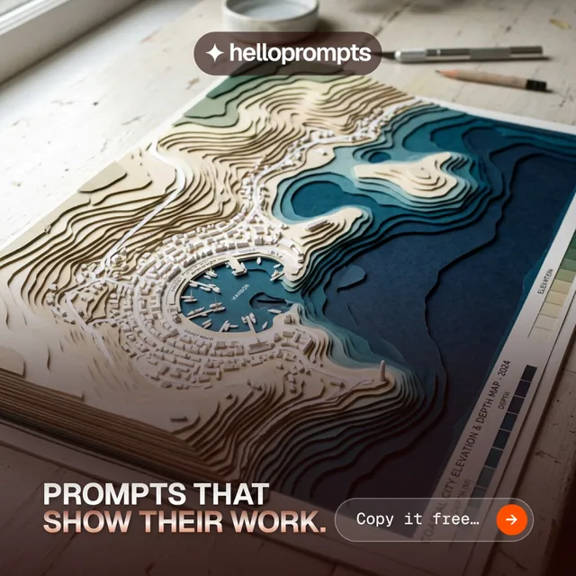 Instagram post for HelloPrompts: "Prompts that show their work." Agentic glass style, image led layout, light palette in blue, grey, white.