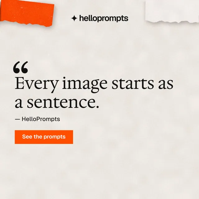 Instagram post for HelloPrompts: "Taste, written down." Swiss style, quote layout, light palette in orange.