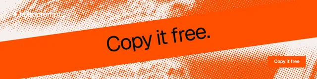 LinkedIn banner for HelloPrompts: "Copy it free." Split block style, diagonal layout, light palette in orange.