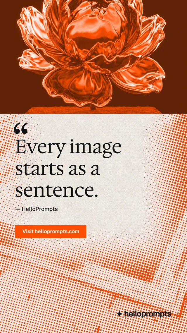 Instagram story for HelloPrompts: "Copy it free." Retro print style, quote layout, light palette in orange.