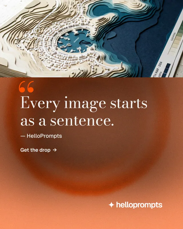 Instagram portrait post for HelloPrompts: "Taste, written down." Minimal luxury style, quote layout, light palette in orange, red, brown.