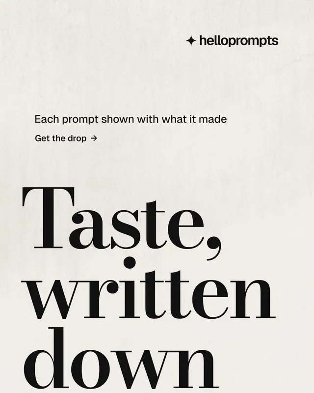 Instagram portrait post for HelloPrompts: "Say it like an art director." Minimal luxury style, oversized layout, light palette in yellow, orange, white.