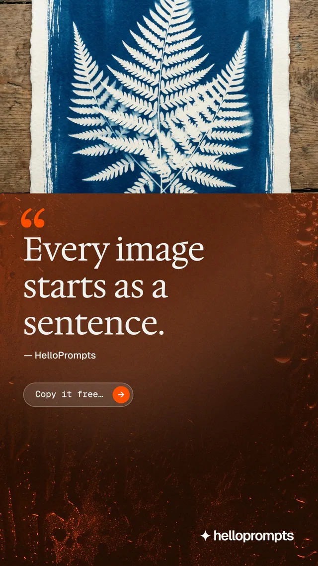 Instagram story for HelloPrompts: "See the prompt. Steal the taste." Agentic glass style, quote layout, dark palette in orange, black, grey.