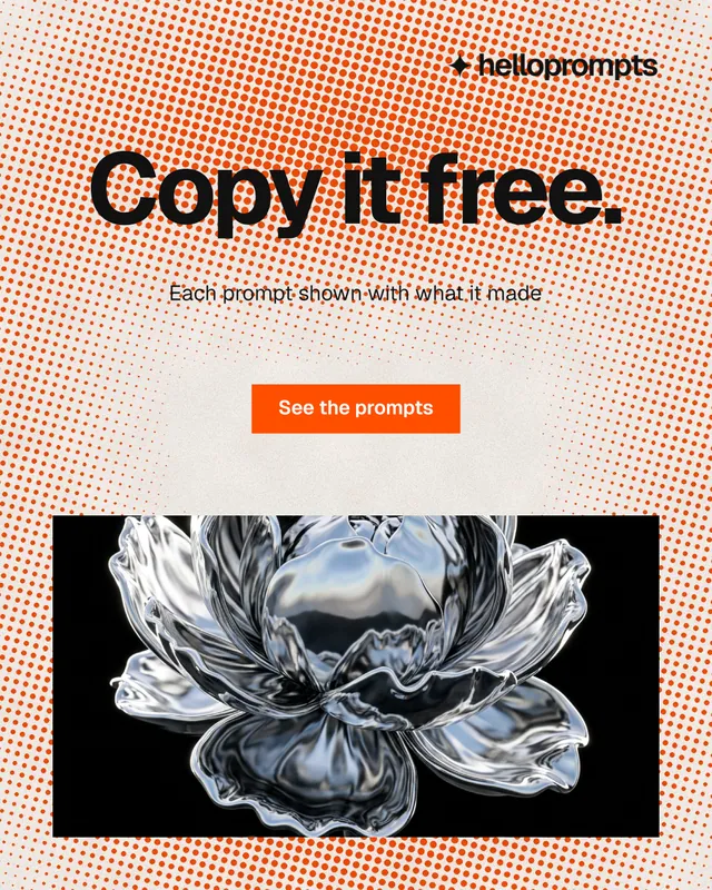 Instagram portrait post for HelloPrompts: "Copy it free." Swiss style, centred layout, light palette in orange, black.