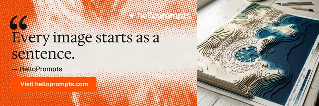 X header for HelloPrompts: "Copy it free." Swiss style, quote layout, light palette in orange.