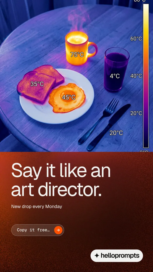 Instagram story for HelloPrompts: "Say it like an art director." Agentic glass style, bottom layout, dark palette in red, blue, purple.