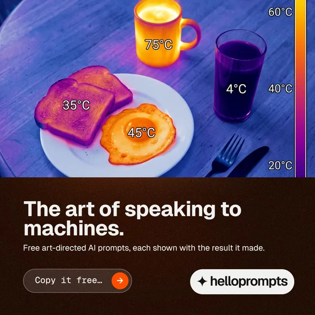 Instagram post for HelloPrompts: "The art of speaking to machines." Agentic glass style, bottom layout, dark palette in black, blue, grey.