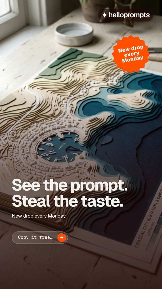 Instagram story for HelloPrompts: "See the prompt. Steal the taste." Agentic glass style, sticker layout, dark palette in grey, black, red.
