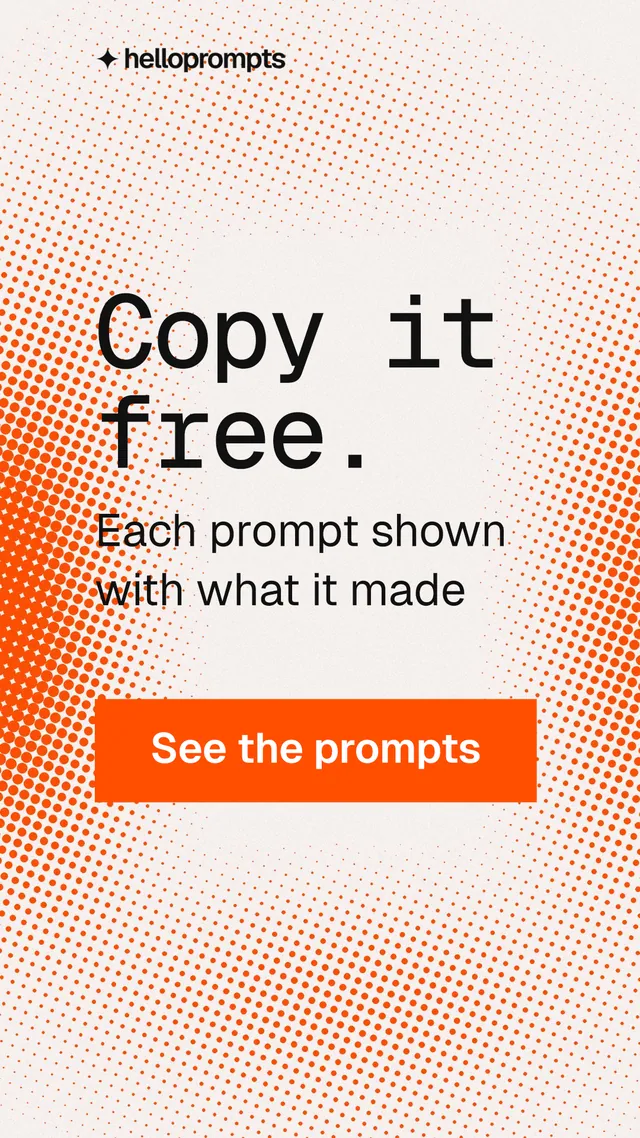Instagram story for HelloPrompts: "Copy it free." Swiss style, skeleton layout, light palette in orange, white.